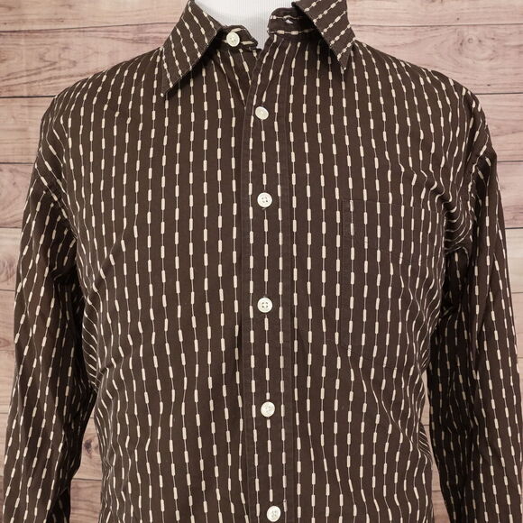 GAP CLASSIC FIT BROWN LONG SLEEVE BUTTON DOWN SHIRT MENS XL - Picture 1 of 7